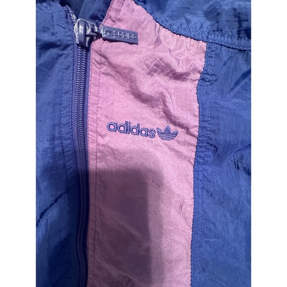 Adidas Vtg Retro 90s 80s Men Purple Track Jacket Small trefoil 6493 Lined Nylon - Picture 11 of 14